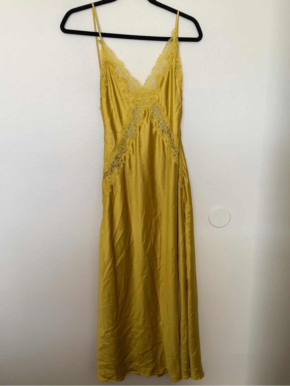 NWT Zara Slip Lace midi dress in Mustard Yellow